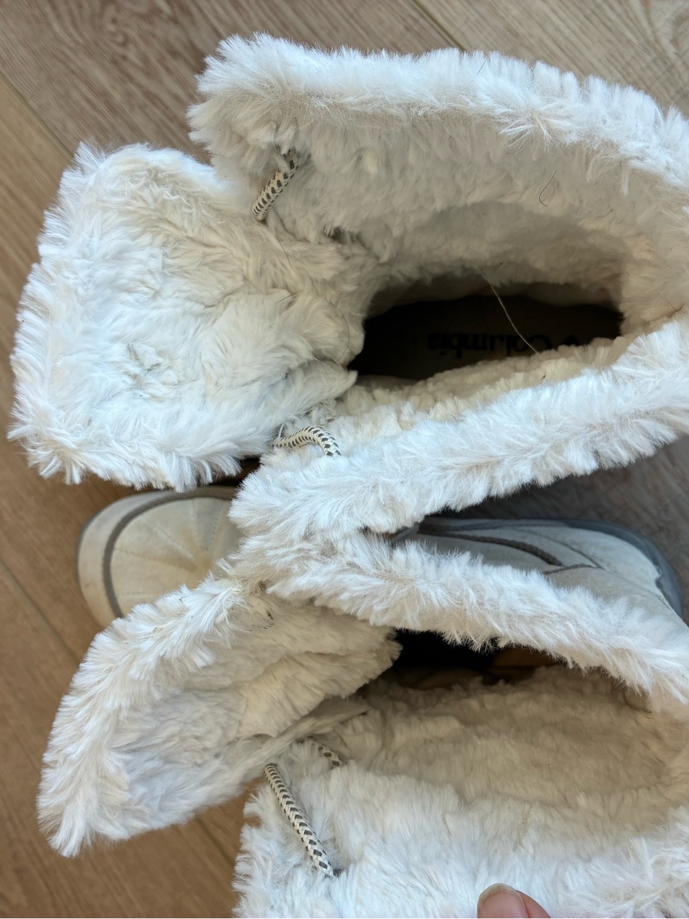 Columbia Lavella 2 suede Winter Faux-Fur Lace-Up Snow Boots white waterproof 9 - Picture 5 of 8